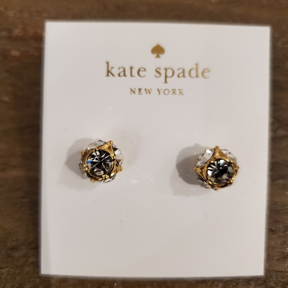 Kate Spade lady marmalade stud round crystal earrings